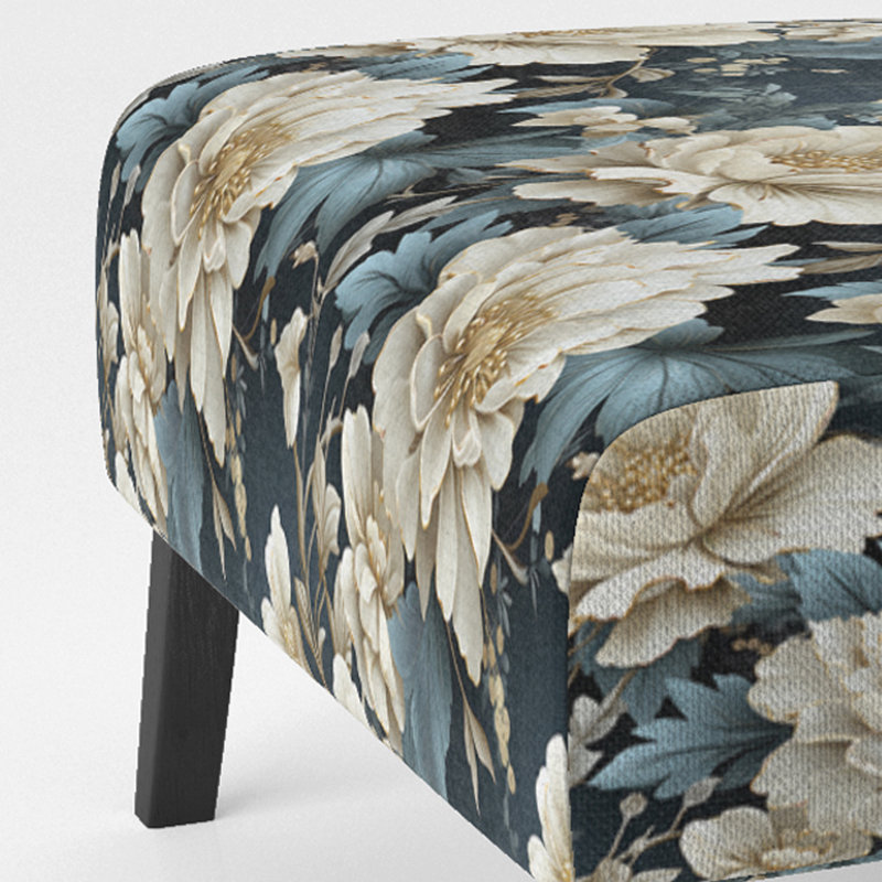 Rustic Victorian Brocade Victorian Motif - Chaise d'appoint de chalet rembourrée à motif floral