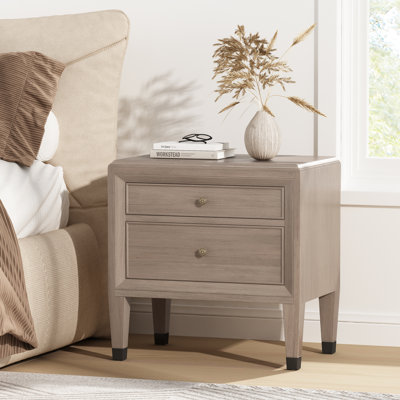 Denbo Modern Classic 2-Drawer Nightstand with Tapered Legs