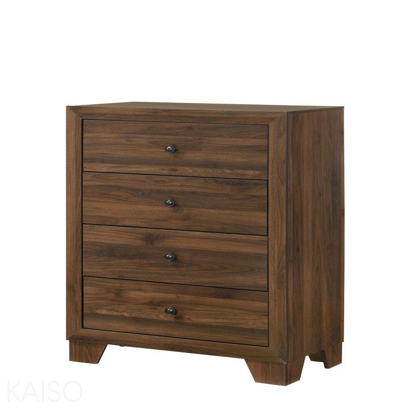 Mobilier de chambre rustique à 1 tiroir 4 tiroirs avec quincaillerie en métal rustique cerisier brun rustique