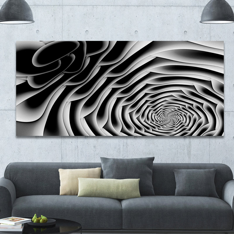«White Flower Shaped Fractal», impression sur toile, H 28 po x l 60 po x P 1,5 po