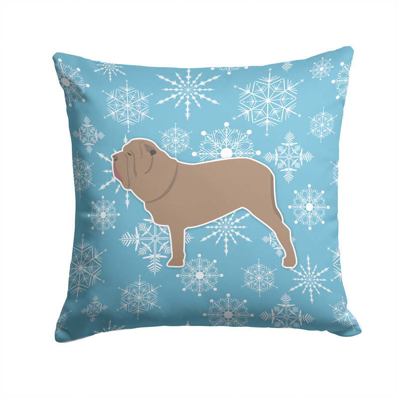 Winter Snowflakes Indoor/Outdoor Throw Pillow, 14" H x 14" W x 3" D