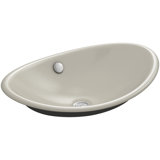 Iron Plains Metal Oval Vessel Bathroom Sink with Overflow