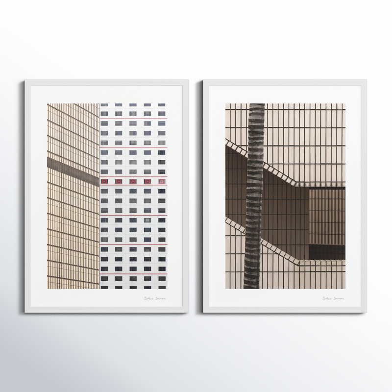 SV01607_Hong Kong, Set Of 2 By Svetlana Smirnova - Framed Wall Art, 38" H x 26.5" W x 1.25" D, White Framed