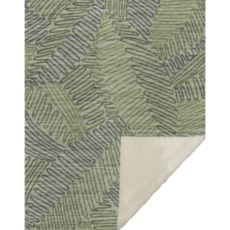 Jeté en sherpa One Pixie Street 50 "x 70", Mousse; aloès; ivoire; beige