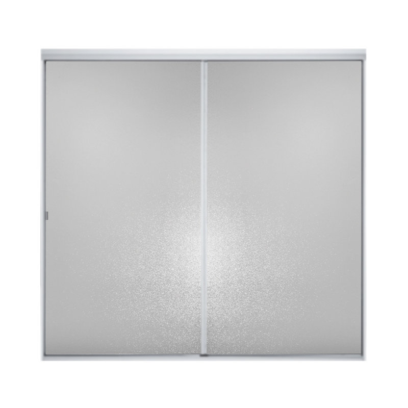 Standard 59'' x 56.44'' Bypass Tub Door, Hammered, Soft Silver