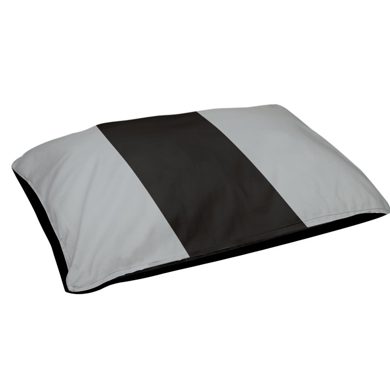 Coussin Oakland, Argent / Noir, Moyen (H 6,5 po x l 40 po x P 30 po)
