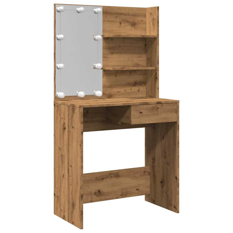 Kloni Dressing Table with Mirror, Artisan Oak