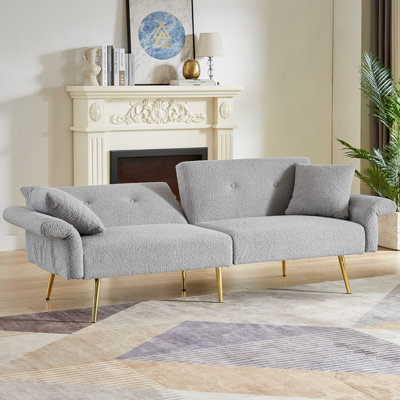 Modern Teddy Upholstered Accent Loveseat Sofa With Side Pocket