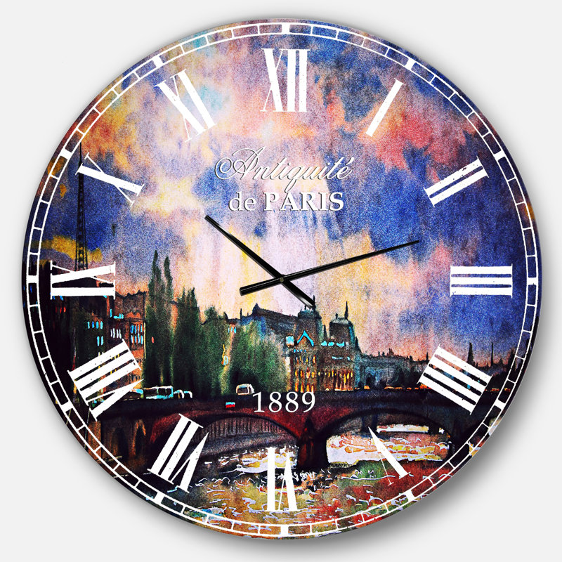 Horloge murale fabuleuse Paris City, Surdimensionné