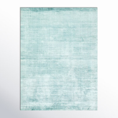 Owens Aqua Blue Hand-Loomed Wool Rug
