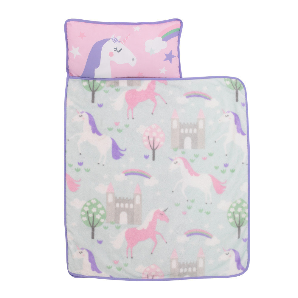Everything Kids Unicorn Mars Toddler Nap Mat with Pillow and Blanket Harriet Bee