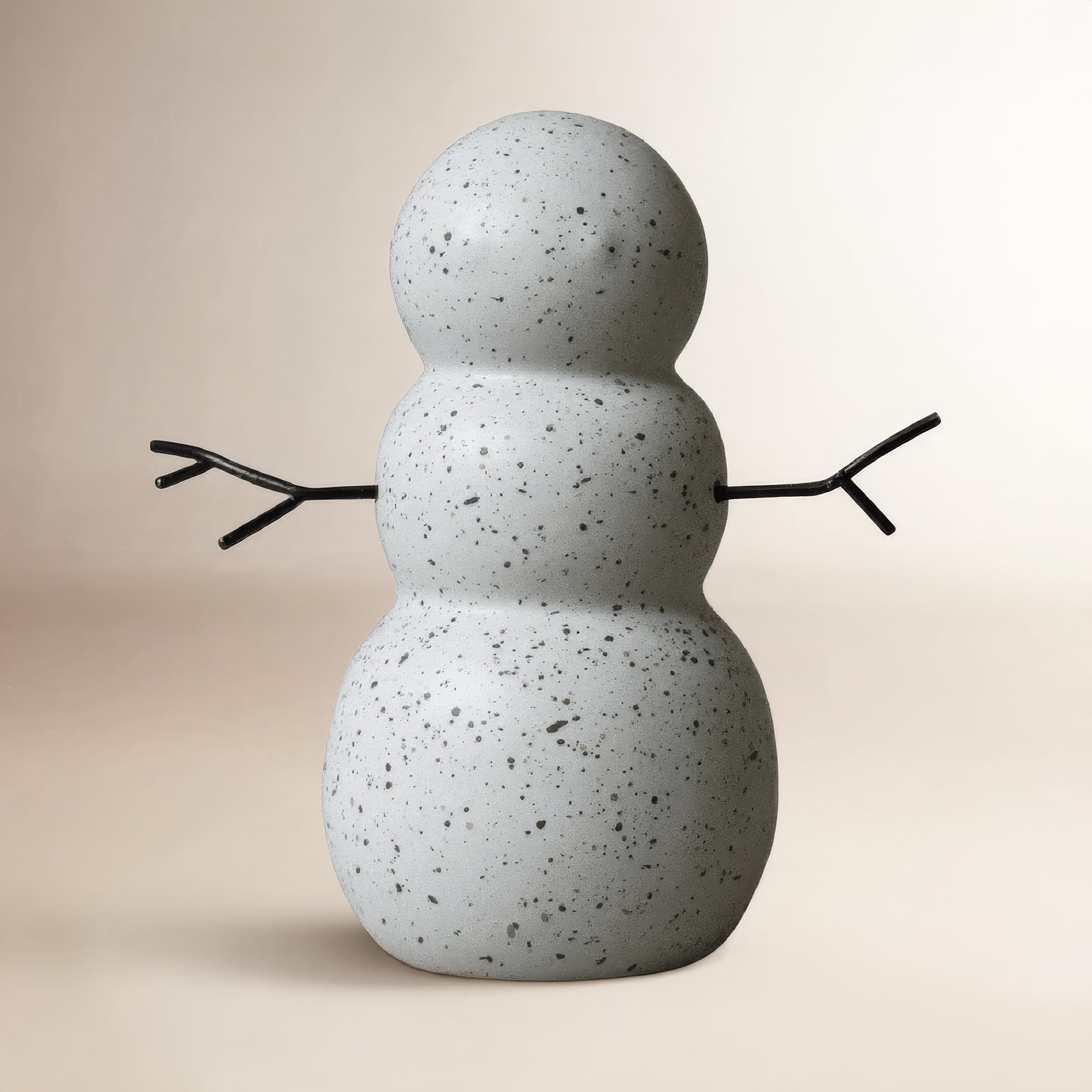 White Ceramic Snowman Sculpture, 4.33'' H x 2.76'' W x 2.76'' D