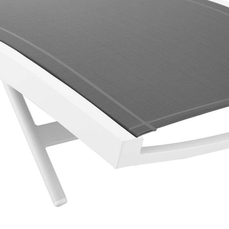 Glimpse 78" Long Reclining Chaise Lounge Set, Gris