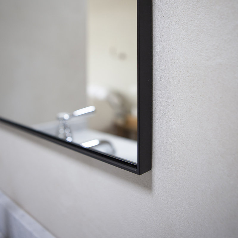 Avienne Metal Flat Wall Mirror, Black