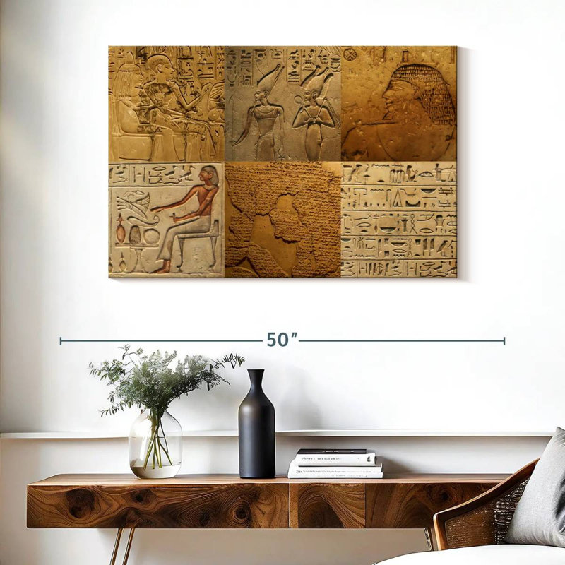 Keiri Egyptian Hieroglyph Collage, 26" H x 39" W