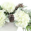Holiday Arrangement with Sage, Hydrangeas and Pinecones