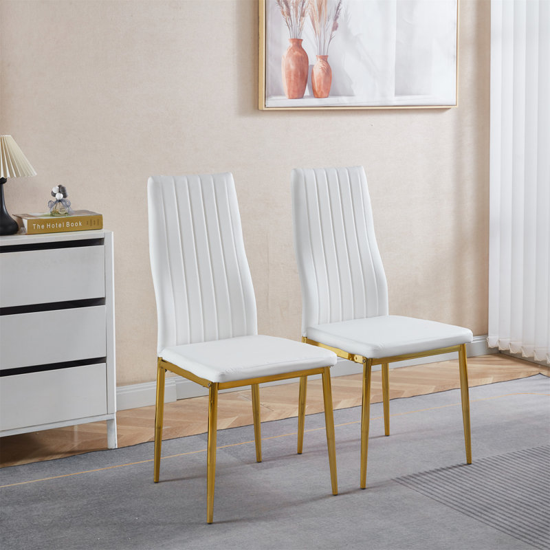 Chair  Set Of 4 Only Chairs, Not Including Tables, Gold, White