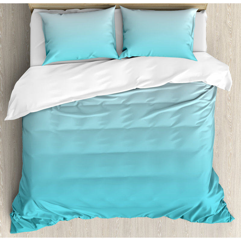 Modern & Contemporary Polyester Paisley Duvet Cover, Queen, Turquoise