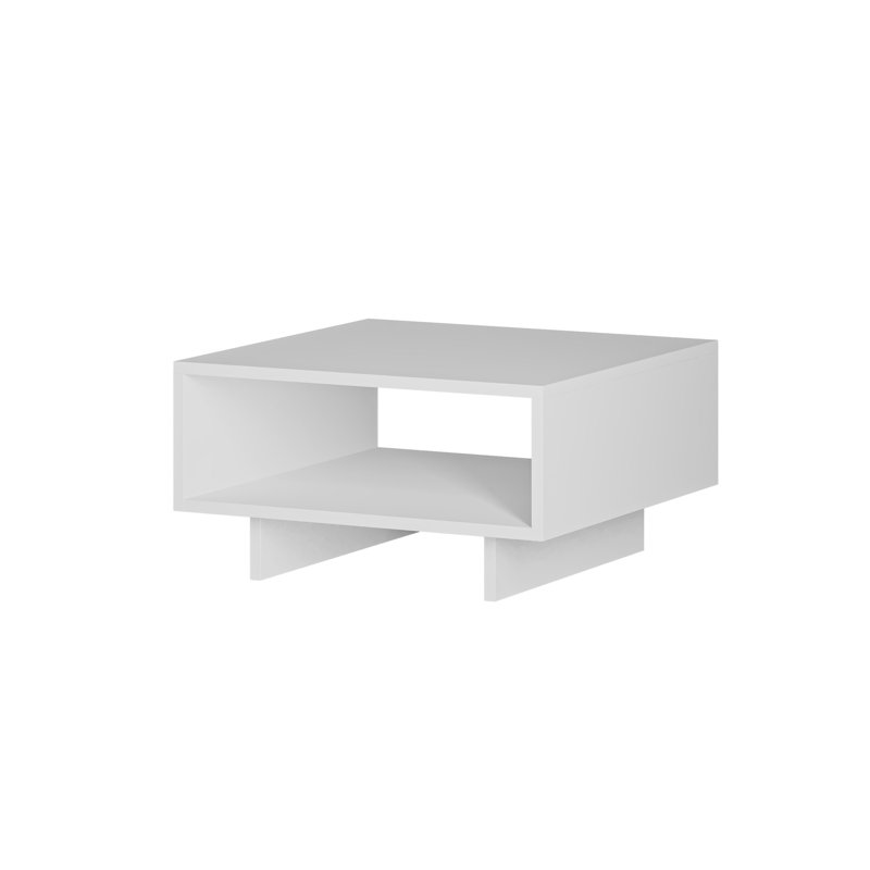 Sled Coffee Table with Storage, White, White