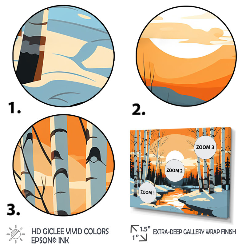 Paysage d'hiver Bolt - Paysage d'hiver, Cadre flottant noir, H 16 po x l 32 po x P 1 po