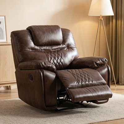 Jepum 40.9" W Top Grain Leather Recliner