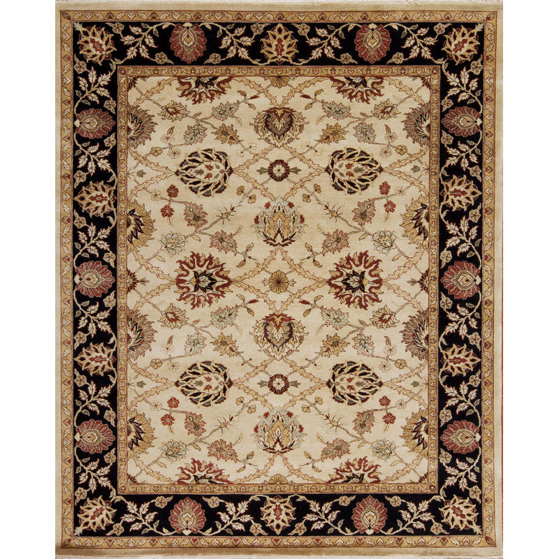 Mahal Hand Knotted Wool Area Rug, Rectangle 6' x 9'
