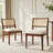 Demetruis 20''W Coastal Solid Wood Dining Chair With Rattan Backrest-2103578746