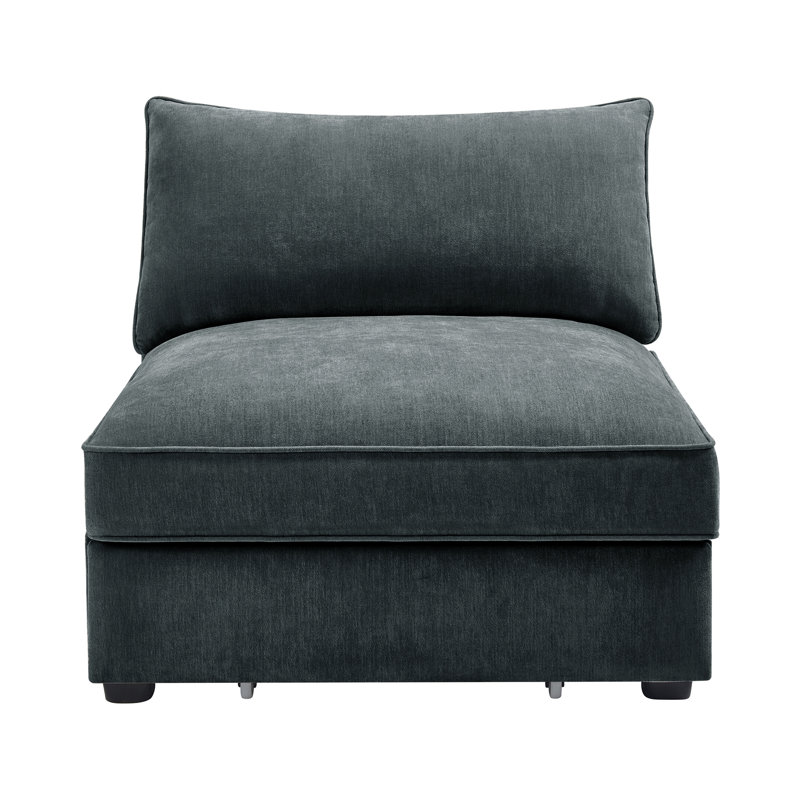 Armless Sofa Velvet-Grey