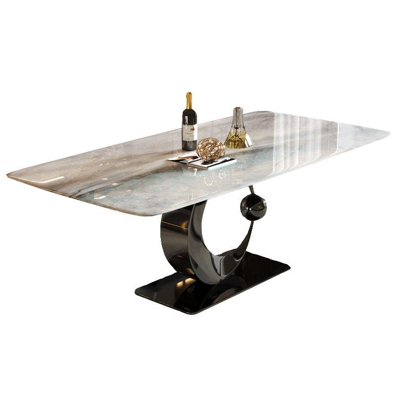 Modern Luxury Rectangular Rock Slab Dining Table