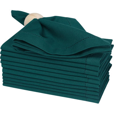 Lot de 12 serviettes de table en coton bleu sarcelle tropical, 18 x 18 pouces