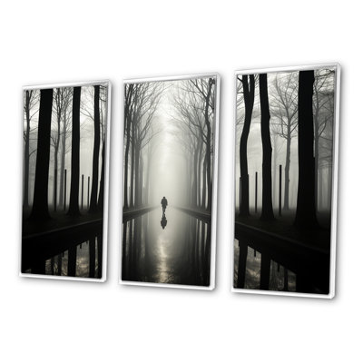 Black And White Forest Silence Photography - Forest Wall Art Set