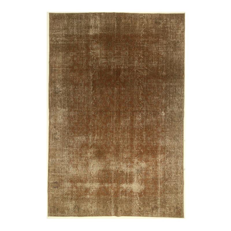 Hand Knotted Abstract Area Rug in Brown