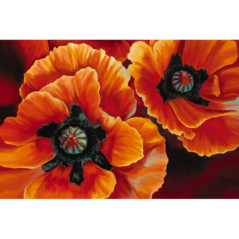 Giant Orange Poppies - Wrapped Canvas Painting, 51cm H x 76cm W x 3.8cm D