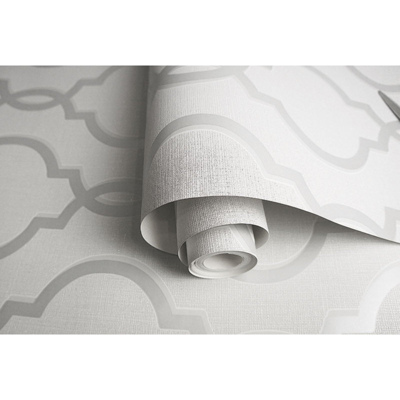 Rouleau de papier peint texturé scintillant / scintillant L 33 pi x l 20,8 po Walsall, gris