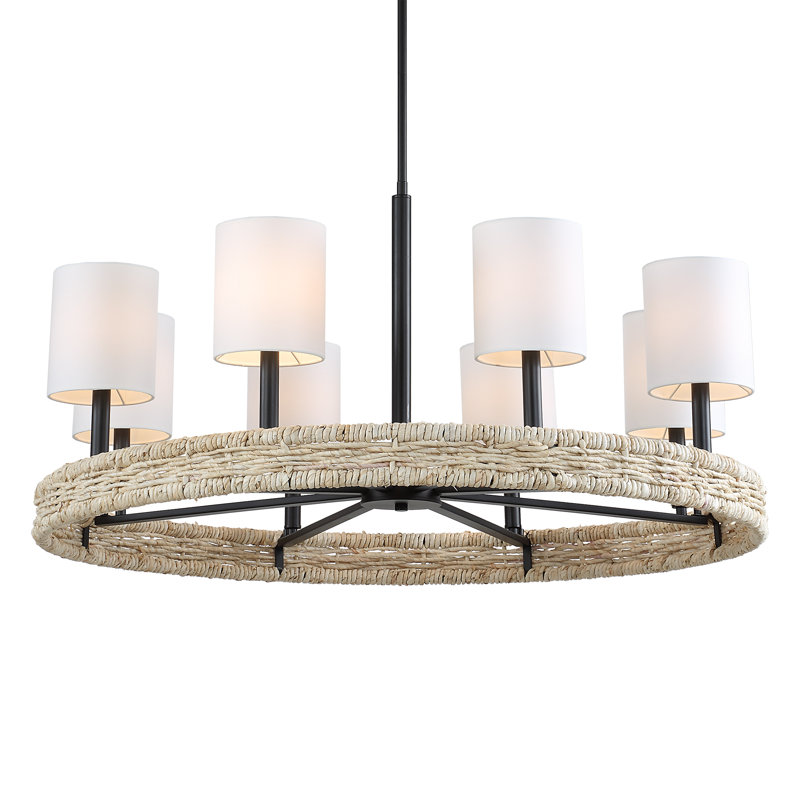 Lustre en rotin 8 lumières Olton