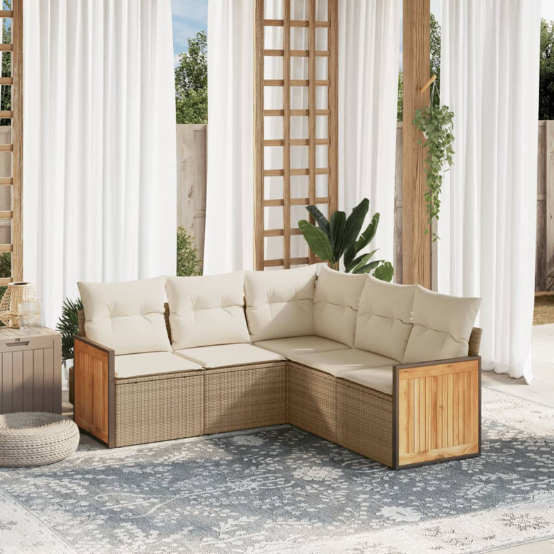  Ensemble de canapé de jardin beige
