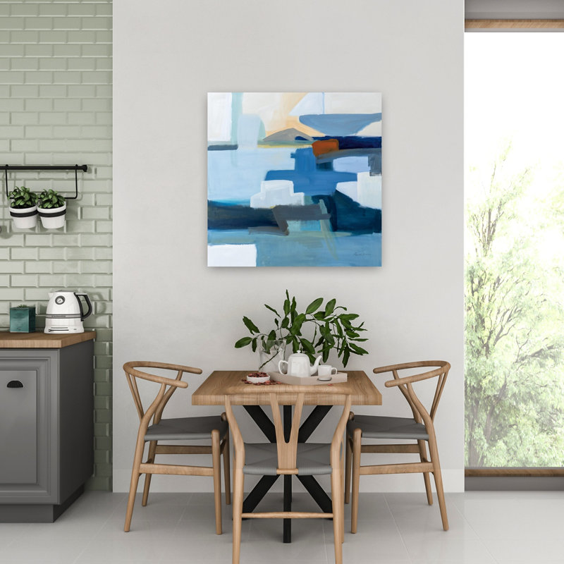 Monterey contemporain avec art abstrait noir, H 32 po x l 32 po