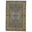 Tapis oriental bleu / vert / beige en coton / laine 4 pi x 6 pi Oriental