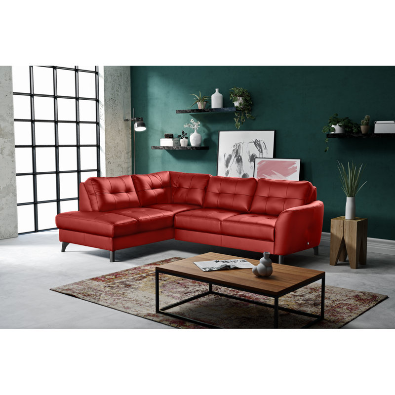 Hunnewell Sleeper Corner Sofa, Left Hand Facing, Red