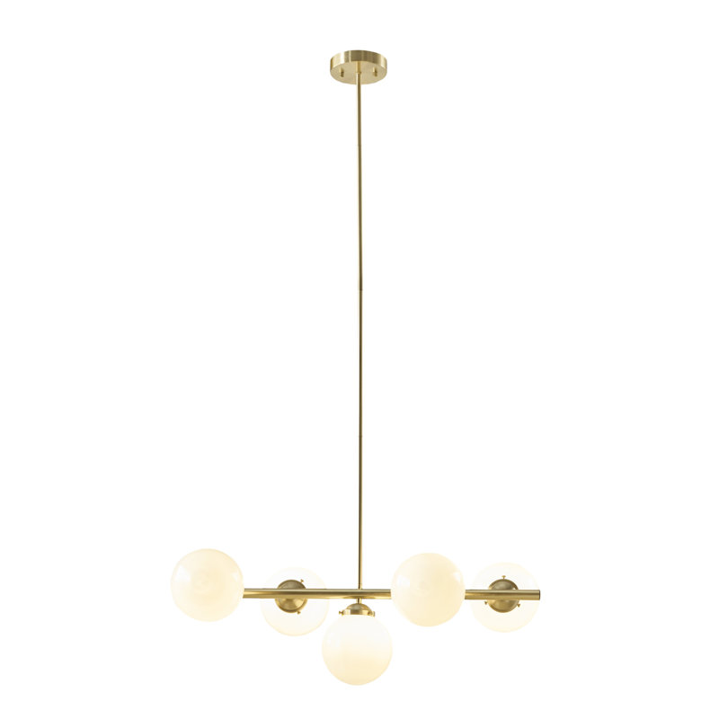 Graydin 5-Light Chandelier with Frosted Glass Globe Bulbs