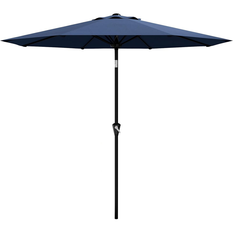 Parasol de patio 10 pi avec manivelle lisse, Marine, 118"W x 118"D