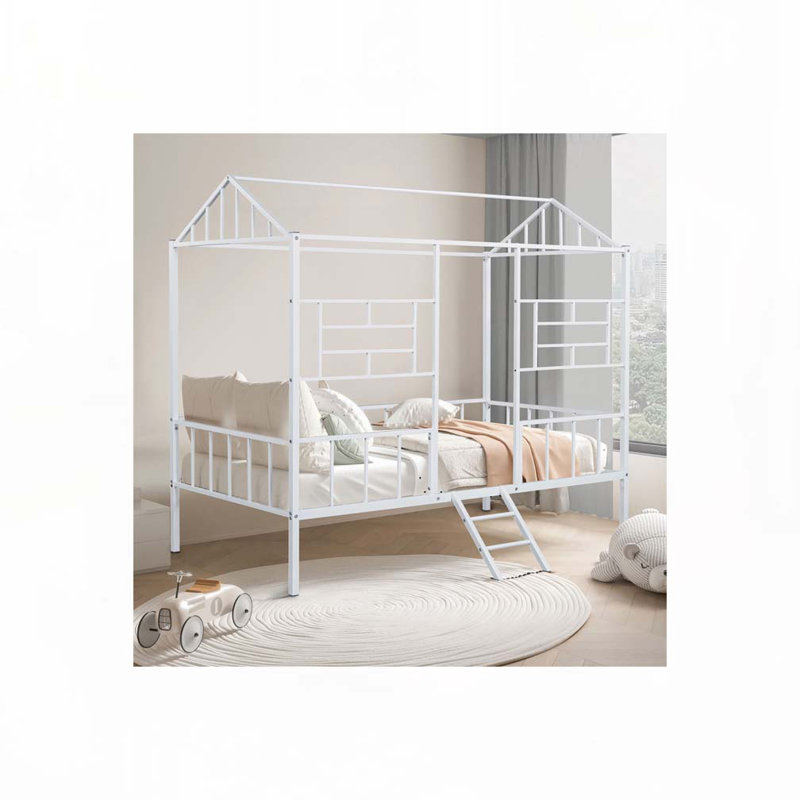Metal Frame Bed, White