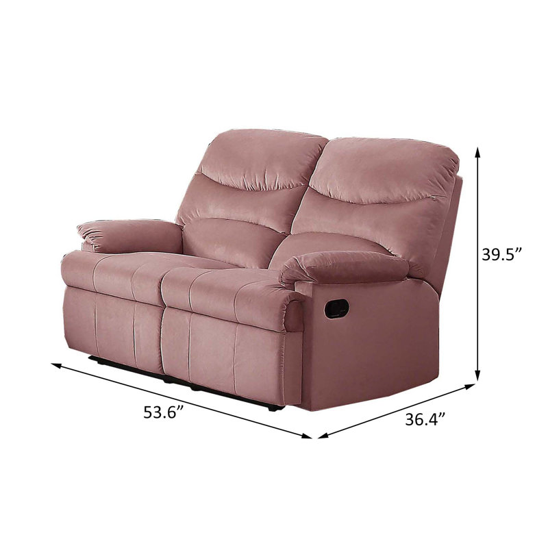 Manual Reclining Loveseat, Pink