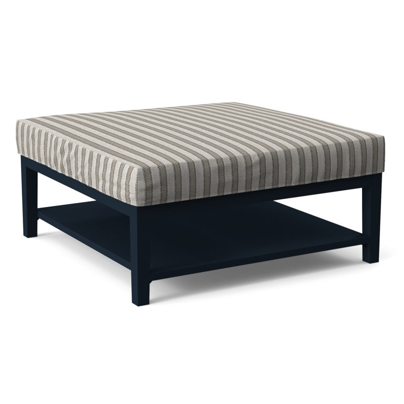 Hammond Square Ottoman, Gray Sugar Performance; 0863-84, Navy Finish