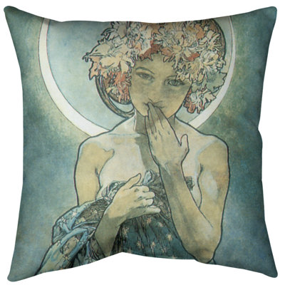 Insert de coussin décoratif alphonse mucha moon star