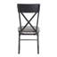Chaise d'appoint grise et noire sable avec dossier en forme de X (ensemble de 2)