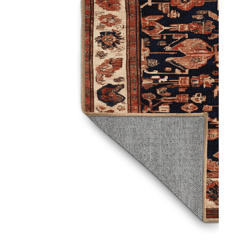 Machine Washable Turkish Brown Area Rug, Round 3'