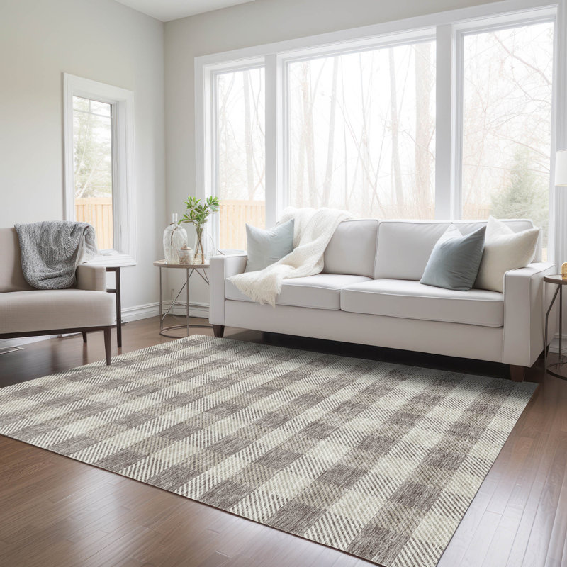 Tapis taupe intérieur / extérieur lavable à la machine 1 pi 8 po x 2 pi 6 po ACN924 taupe 8 pi x 10 pi