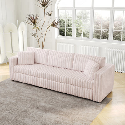 Soft Modular Sofa - Highly Comfortable With Distinctive Design. Perfect For Bedroom & Living Room.Light Pink. Modern & Plush Furniture Choice.