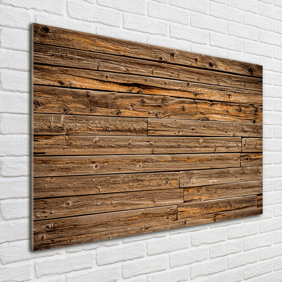 Glasbild Wooden Wall